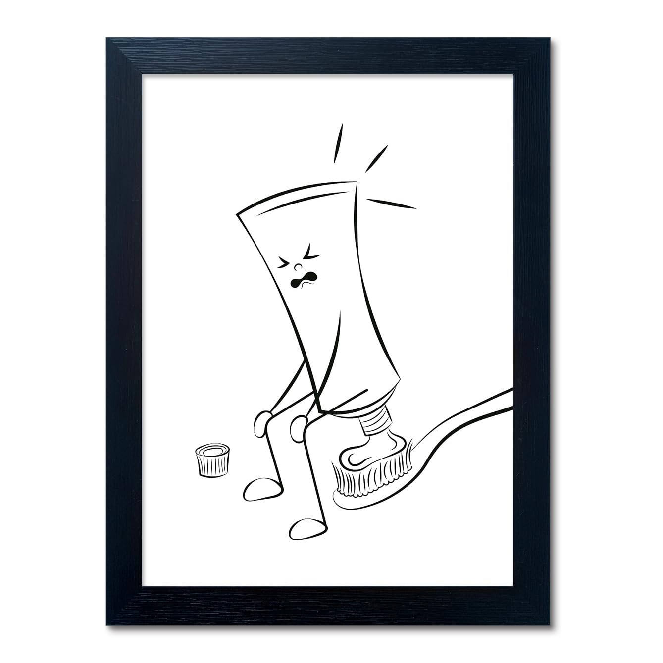 Black and White Bathroom Wall Decor Bad Smell Humorous Wall Art Funny Guest Toilet Picture Print Painting Modern Minimalistic Bathroom Sign